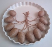 Jajko Egg Jajo Jajka Zestaw 10 sztuk styropianowe (5,7 cm) juta handmade