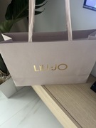 LiuJo duża różowa torba prezentowa oryginalna złote Logo 46/32/14