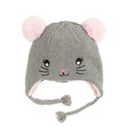 Cool Club, Czapka dziewczęca, szara, kotek, 44/46