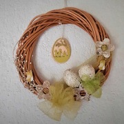 Wianek wielkanocny wiszący pleciony handmade