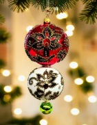 Bombka choinkowa piękny duzy wisior szklane ozdoby choinkowe retro styl 