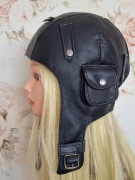 Skórzana czapka bojówka czarna 58-59 cm