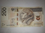 Banknot obiegowy 200 zł AA5269608