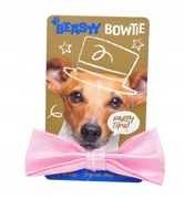 ELEGANCKA BŁYSZCZĄCA MUSZKA DLA PSA 24-40 cm RÓŻOWA