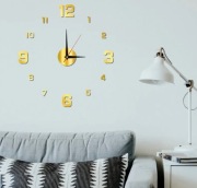 Zegar ścienny klasyczny analogowy złoty