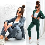 Dres welurowy na suwak polski komplet różne kolory