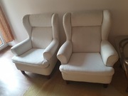 Elegancki biały fotel 3 sztuki