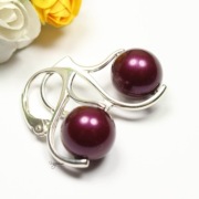 Kolczyki srebrne Pearl Blackberry Perły Swarovski