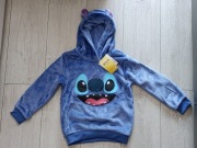 Nowa niebieska pluszowa bluza z kapturem Stitch rozmiar 110
