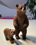 Schleich Niedźwiedzica Grizzly z młodym Unikat 