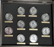 2oz Bestie królowej komplet 10 szt. w dedykowanej kasecie srebro 9999