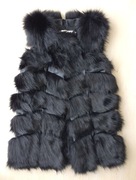 Kamizelka damska futrzana Sztuczne Futro czarna r. 38 M