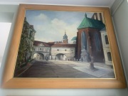 Pejzaż Starego Miasta w Warszawie, olej na płótnie