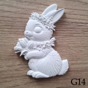 Pani królik z bukietem tulipanów kolorowanka antystresowa 3D z gipsu