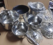 Komplet garnków stalowych BrunBerg 12 el z głęboką patelnią outlet