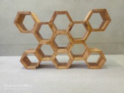 Półka hexagon plasty miodu drewno lite sosna lakierowana
