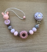 Zawieszka silikonowa do smoczka królik kwiatki