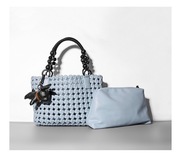 Torebka pleciona luksusowa błękitna-/niebieska 