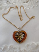 naszyjnik z wisiorkiem serce szkło weneckie 