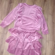 Ubranka 152 spódnica i bluzka welurowe 