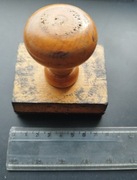 Duży stary stempel pieczątka drewniany