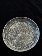 Szklana patera vintage Francja dzielona na 3