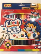 Kredki ołówkowe St.Majewski dwustronne trójkątne 24/48kol. 18cm+temp. 