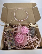 Prezent, Bransoletka z kamieni naturalnych, Fiolka Kwiaty Dzień Matki