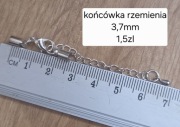 Końcówka rzemienia 3,7 mm zapięcie do sznurka karabińczyk regulacja 