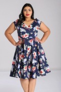 Sukienka Pin-up '50 bawełna ptaki kwiaty kieszenie 5XL 50 22 Hell Bunny