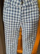 Spodnie biało-szara kratka Stradivarius dżinsowe rozmiar 36