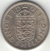 219 Wielka Brytania 1 shilling szyling 1961 herb angielski