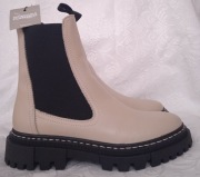 Sztyblety Beżowe Skórzane TAMARIS Damskie rozmiar 40