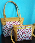 Torebka damska n a ramię w liście + listonoszka