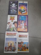 6 bajek Asterix, Toy Story 2, Calineczka, Zaczerowany świat Beli kaseta VHS
