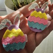 2szt spinki do włosów tęczowe pisanki Wielkanoc handmade 