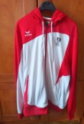 Bluza sportowa z kapturem damska biało - czerwona L