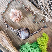 Miedziany naszyjnik z ametystem