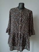 Czarna elegancka bluzka L/40 Saint Tropez ze złotem z baskinką