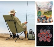 Krzesło wędkarskie - karpiowe, kempingowe WOLTU + 1 kg brykiet
