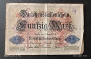 Stary banknot Niemcy 50 marek 1914 rok 