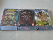 Zestaw gier PC - Heroes IV złota edycja, Gothic, Worms Forts oblężenie 