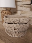 Koszyczek na pieczywo i sztućce, 1 podkładka, 4 podkładki pod kubki 