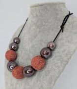 Porcelanowe korale duże ozdobne biżuteria na szyję 