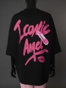 Czarny T-shirt koszulka oversize loose fit nadruk na plecach Iconic Angel