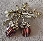 Damska brosza broszka myśliwska żołędzie ZŁOM odznaka myśliwska PRZYPINKA.T