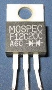 F12C20  2x6A (12A) 200V DIODA SZYBKA WSPÓLNA KATODA 