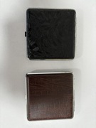 Papierośnica 2 szt z ekoskóry z metalowym wnętrzem