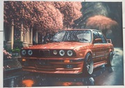 Plakat BMW E30 B2 50x70cm Auto Samochód dla dziecka do garażu 