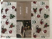 Bieżnik świąteczny 45x140 materiałowy nowy naturalne kolory beżowy obrus